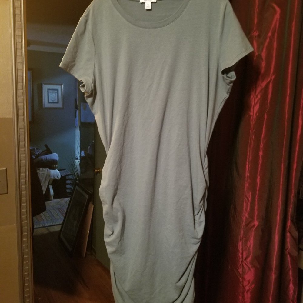 two dark green dresses